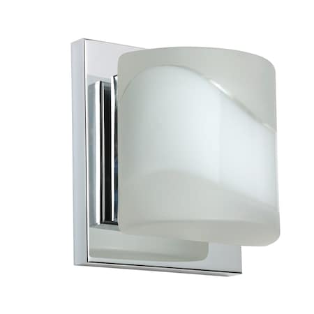Besa Lighting Paolo Mini Sconce, Opal-Frost, Chrome Finish, 1x5W LED 1WS-787399-LED-CR